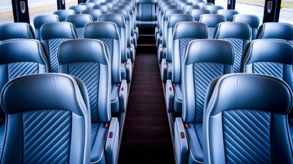 56 passenger charter bus interior view